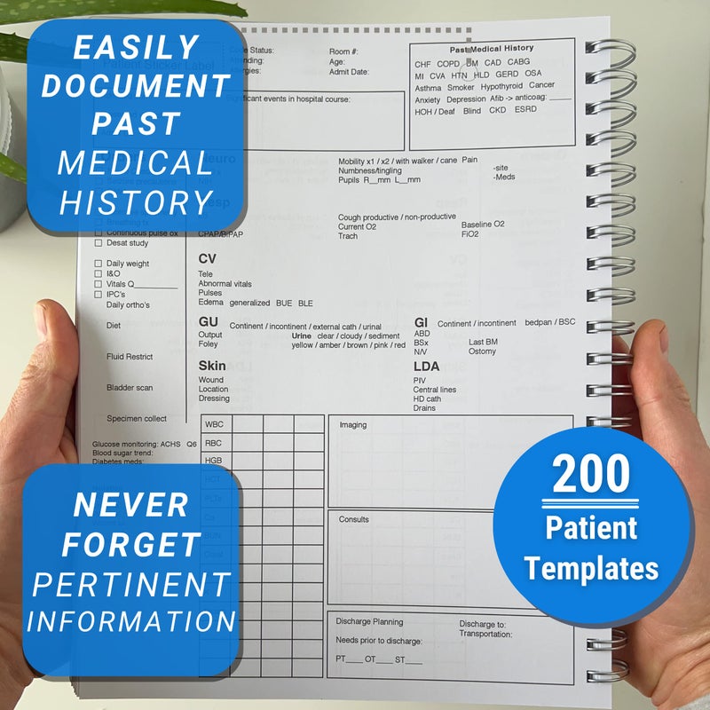 Portage ProNurse Report Spiral Notebook - 200 Patient Templates, 8.5""x11"",Essential For Nurses, Makes Shift Reporting A Breeeze, 100 Sheets - Image 4